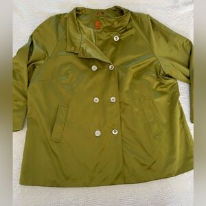 Judy Crowell Lime Green Pea Green Womens 3XL Coat NWOT Jacket